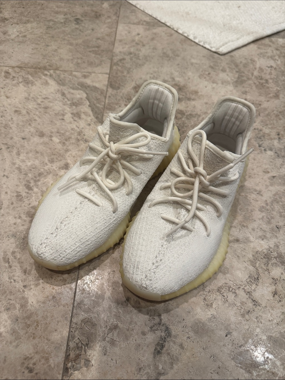 Authentic Yeezy Cream Knit Sneaker with Gum Sole; comes with box